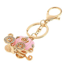 s Lovely Pumpkin Carriage Crystal Pendant Charm Purse H bag Car Keyring Keychain Party Birthday Gift Pink White Colors SM6