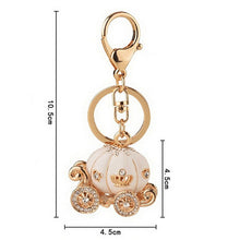 s Lovely Pumpkin Carriage Crystal Pendant Charm Purse H bag Car Keyring Keychain Party Birthday Gift Pink White Colors SM6