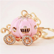 s Lovely Pumpkin Carriage Crystal Pendant Charm Purse H bag Car Keyring Keychain Party Birthday Gift Pink White Colors SM6