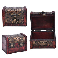 Vintage Wooden Jewelry Storage Treasure Chest Wood Box Case Organiser Gifts Carrrying Cases R om send SM6