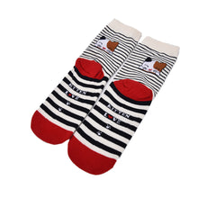 Design Cute Cartoon Cat Socks Striped Pattern Women Cotton Sock  SM6