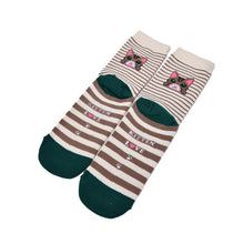 Design Cute Cartoon Cat Socks Striped Pattern Women Cotton Sock  SM6
