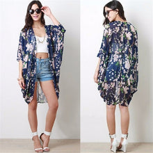 Blusas Women Flower Printed Blouse Kimono Cardigan Kimonos Vintage Femininas Casual Chiffon Blouse SM6