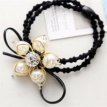 Elegant Flower Women Hair Rope Flower Scrunchy Crystal Materail Elastic Hair B  For Women Hair Accessories SM6