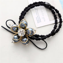 Elegant Flower Women Hair Rope Flower Scrunchy Crystal Materail Elastic Hair B  For Women Hair Accessories SM6