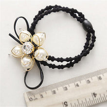 Elegant Flower Women Hair Rope Flower Scrunchy Crystal Materail Elastic Hair B  For Women Hair Accessories SM6