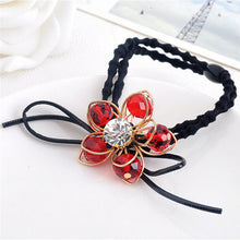 Elegant Flower Women Hair Rope Flower Scrunchy Crystal Materail Elastic Hair B  For Women Hair Accessories SM6