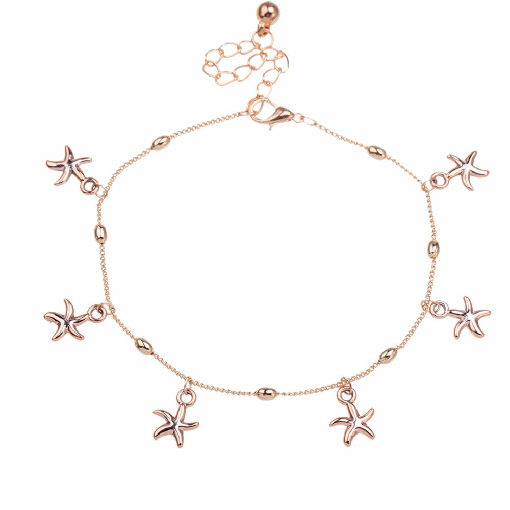 Girls Women Sea Star Ankle Barefoot Beach Bracelet Starfish Anklet Foot Chain Bracelets SM6
