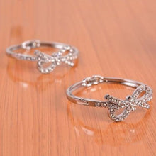Silver Plated Pretty Bowknot Design Cuff Crystal Bangle Hollow Rhinestone Bracelet Lady Gift SM6