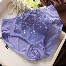 New Fashion Transparent Sexy Bra and Panty Set Plus size Women Lace Ultra-thin Blue Underwear Sets 32-38B SM6