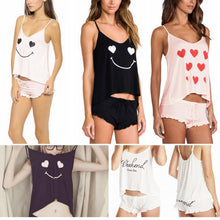 New Funny pajamas Casual Sleepwear Women's Fashion Cotton Blended ShirtShorts Pants SM6