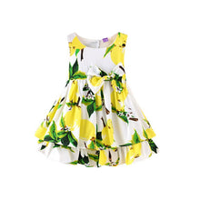New Sleeveless Ball Gown Girl Dress Print Bow Baby Dress Girls Clothes Children Dresses 2-6 Years SM6