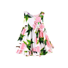 New Sleeveless Ball Gown Girl Dress Print Bow Baby Dress Girls Clothes Children Dresses 2-6 Years SM6