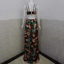 New Women Fashion Sexy Print Chiffion Dress Backless Boho Halter Maxi Beach Hollow Out Wrap Party Dresses SM6