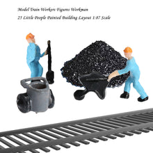 25Pcs Workmen Model Train Workers Figures Workman Painted Little People Model Building 1:87 Scale Toy Figures for Kids SM6
