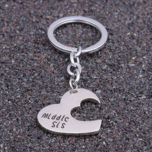 3pc Family Charm Keyring Big Middle Little Sis Sister Heart Keychains Women Girl Friends  SM6
