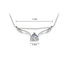 Angle Wing Heart Pendant Necklace Rhinestone Crystal Necklace Women Jewelry 2 Color SM6
