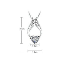 Angle Wing Heart Pendant Necklace Rhinestone Crystal Necklace Women Jewelry 2 Color SM6