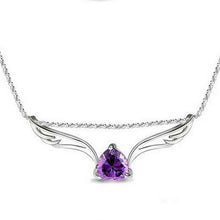 Angle Wing Heart Pendant Necklace Rhinestone Crystal Necklace Women Jewelry 2 Color SM6