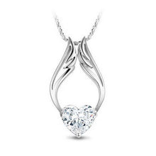 Angle Wing Heart Pendant Necklace Rhinestone Crystal Necklace Women Jewelry 2 Color SM6