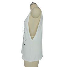 Cool Women Letter T-Shirt White Printing Sleeveless Sweatshirt O-Neck Femme Vogue T-Shirt SM6