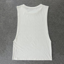 Cool Women Letter T-Shirt White Printing Sleeveless Sweatshirt O-Neck Femme Vogue T-Shirt SM6