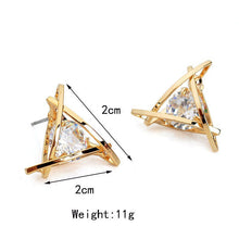 High-end Elegant Stud Earrings Sliver Gold Triangle Earrings For Women Jewelry Gifts  SM6