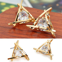 High-end Elegant Stud Earrings Sliver Gold Triangle Earrings For Women Jewelry Gifts  SM6