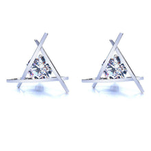 High-end Elegant Stud Earrings Sliver Gold Triangle Earrings For Women Jewelry Gifts  SM6