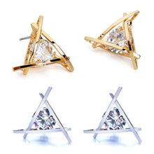 High-end Elegant Stud Earrings Sliver Gold Triangle Earrings For Women Jewelry Gifts  SM6