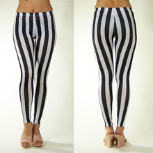 Sexy Women Leggings Black White Vertical Stripe Zebra Ladies Leggings SM6