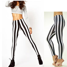 Sexy Women Leggings Black White Vertical Stripe Zebra Ladies Leggings SM6