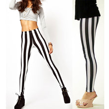 Sexy Women Leggings Black White Vertical Stripe Zebra Ladies Leggings SM6