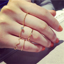 Women Rings Cute Chic Style Bright Crystal Rhinestone Midi Knuckle Finger Joint Rings 5Pcs\ SM6