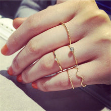 Women Rings Cute Chic Style Bright Crystal Rhinestone Midi Knuckle Finger Joint Rings 5Pcs\ SM6