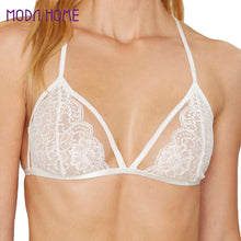 Sexy Women Tops Sheer Lace Bra Hollow Out Unpadded Adjustable Strap Bralette Lingerie Cami Crop Top WhiteBlack SM6