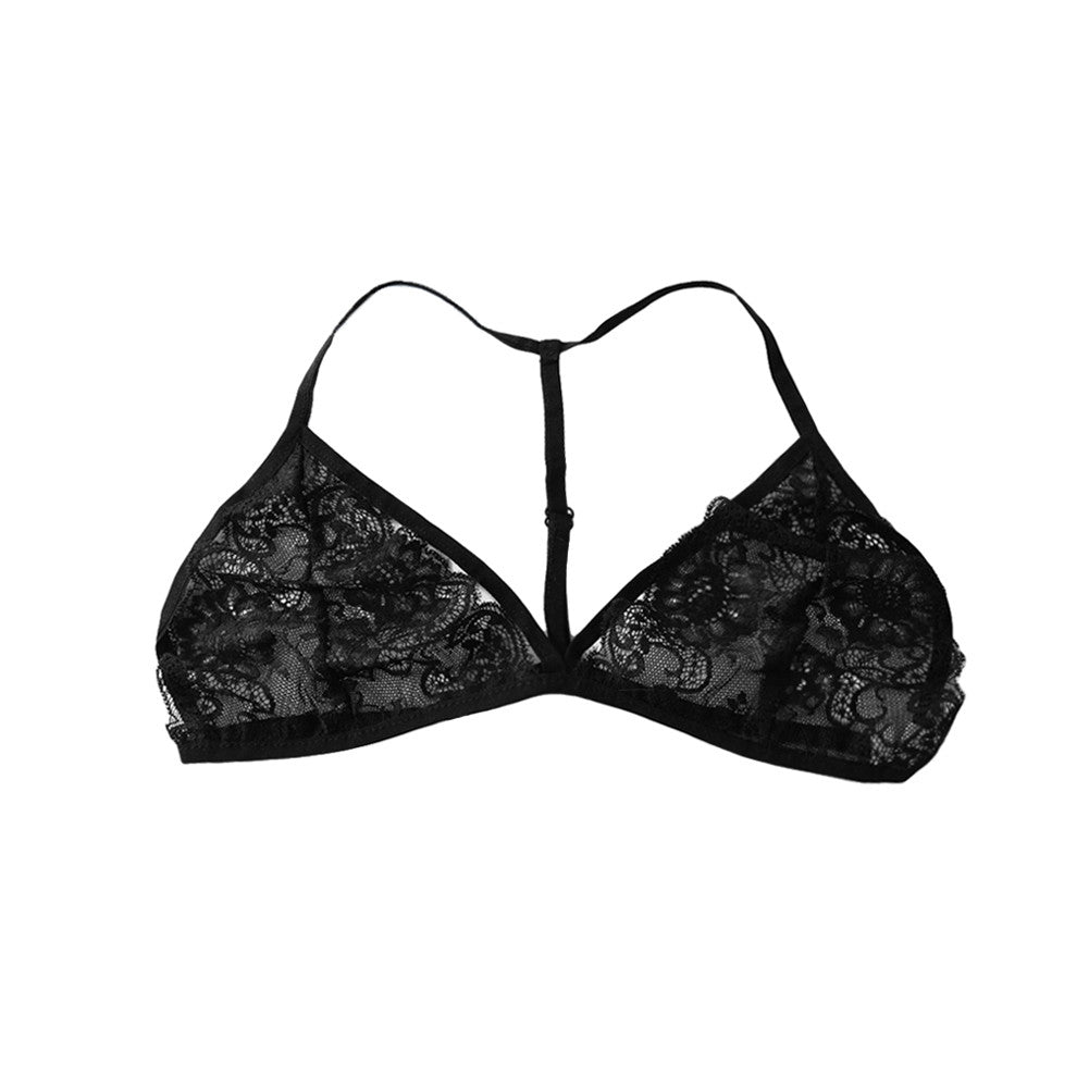 Sexy Women Tops Sheer Lace Bra Hollow Out Unpadded Adjustable Strap Bralette Lingerie Cami Crop Top WhiteBlack SM6