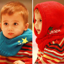 Unisex Kids Knitted Crochet Warm Hats Cap Scarf Shawl Earflap Beanie SM6