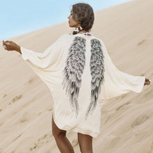 Back Angel Wings Print Womens Cardigan European Loose Batwing Sleeve Coat Jacket Casual Femininas Sweater SM6