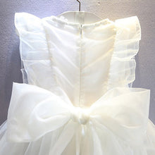 New Baby Girl Clothes White Girls Kid Mesh Toddler Baby Princess Party Bow Pageant Wedding Dress 2-6Y SM6