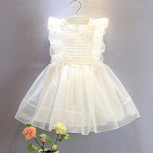 New Baby Girl Clothes White Girls Kid Mesh Toddler Baby Princess Party Bow Pageant Wedding Dress 2-6Y SM6