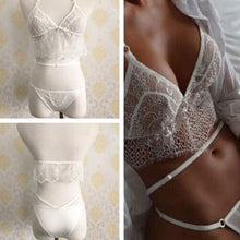 B age Sexy Wear Set Solid Underwear Retro Push Up Sexy Lace Halter Swimsuit B eau Bathing Suit White Sleepwear SM6