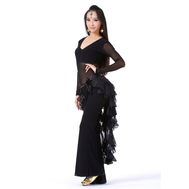 New Belly Dance Costume Tassel Wrap Belt Chain Skirts Chiffon Hip Scarf Tribal Waves SM6