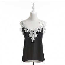 Blusas Femininas Plus Size Patchwork Shirts Women Lace Blouses Sexy Chiffon Blouse Spagetti Strap Vest Crop Tops White Black SM6