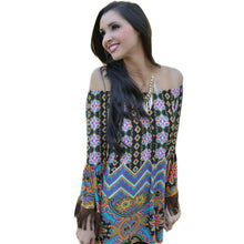 New Bohemian Elegant Dress Slash Neck Beach European Style Sexy Women Dress Clothing H86 SM6