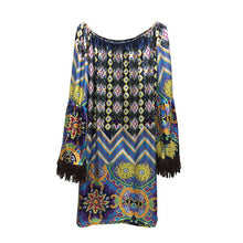 New Bohemian Elegant Dress Slash Neck Beach European Style Sexy Women Dress Clothing H86 SM6