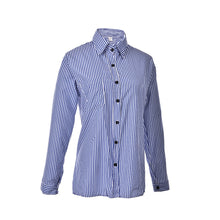 Casual Loose Long Sleeve Tops Street Femme Blusas Cotton Tops White   Blue Women Striped Shirts SM6