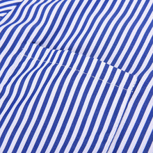 Casual Loose Long Sleeve Tops Street Femme Blusas Cotton Tops White   Blue Women Striped Shirts SM6