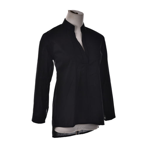 Casual White Black Women Blouse Ladies Solid Elegant V-neck Blouses Long Sleeve OL Office Shirt Plus Size SM6