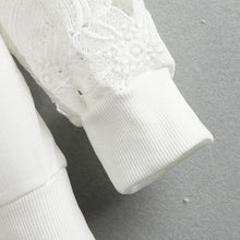 Casual Women Round Neck Sweatshirts Lace Hollow Out Pullovers Loose Bottom Plus Size SM6